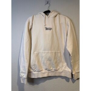 Suspicious Antwerp Embroidered Floral Globe Hoodie Cream Size L